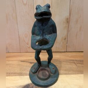 Rustic Frog Candle Holder 7" Tall